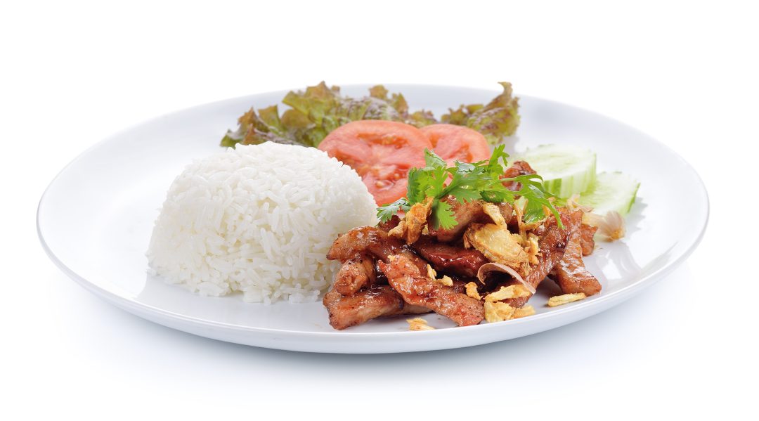 vepřové nudličky s rýží